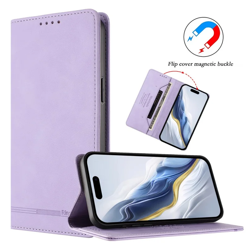 RINACASIS RC23 For Xiaomi Redmi Note 15 Pro 4G (Global) Case RFID Blocking Wallet Stand PU Leather Phone Cover - Light Purple