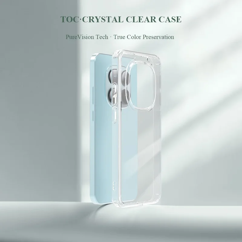 LEREACH TOC-serie til Xiaomi Redmi Note 15 5G (Global) / Poco M8 5G TPU + akryl telefonbeskyttelsesdæksel - Transparent