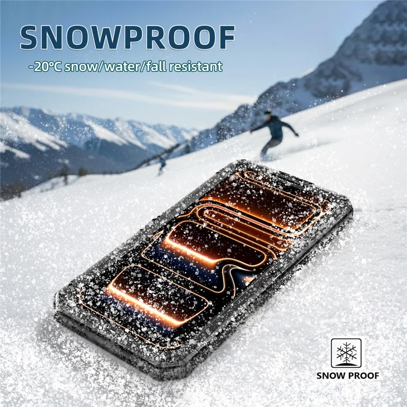 IP68 vandtæt telefonbeskytning til iPhone 17 Pro Max Metal + Silikon dæksel med skærmværn - Sort