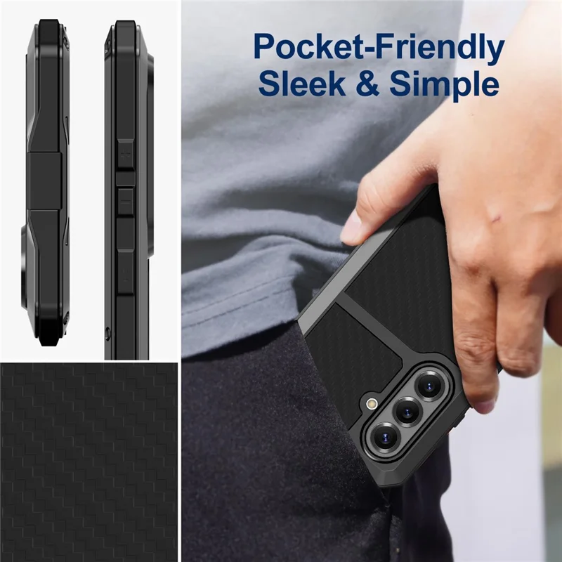 For Samsung Galaxy S26 / S26 Pro Case Silicone + Metal Phone Cover with Tempered Glass Screen Protector - Black