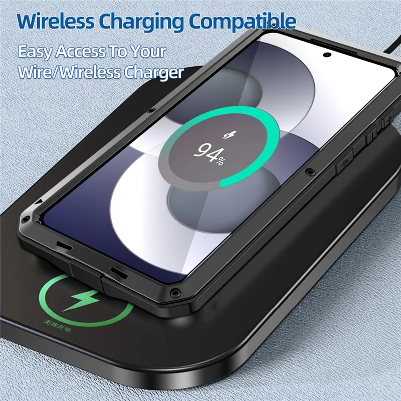 For Samsung Galaxy S26 / S26 Pro Case Silicone + Metal Phone Cover with Tempered Glass Screen Protector - Black