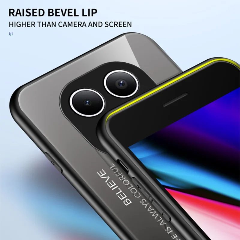 Phone  Case For Xiaomi Poco M8 5G / Redmi Note 15 5G (Global) Anti-Scratch Tempered Glass + PC + TPU Phone Cover - Gradient Pink Blue
