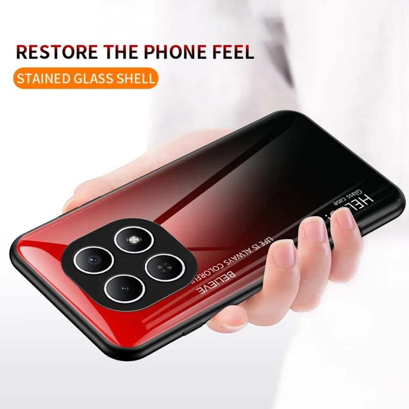 Phone  Case For Xiaomi Poco M8 5G / Redmi Note 15 5G (Global) Anti-Scratch Tempered Glass + PC + TPU Phone Cover - Gradient Pink Blue