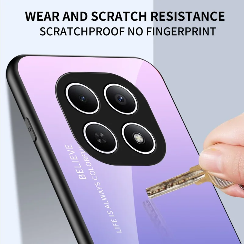 Phone  Case For Xiaomi Poco M8 5G / Redmi Note 15 5G (Global) Anti-Scratch Tempered Glass + PC + TPU Phone Cover - Gradient Pink Blue