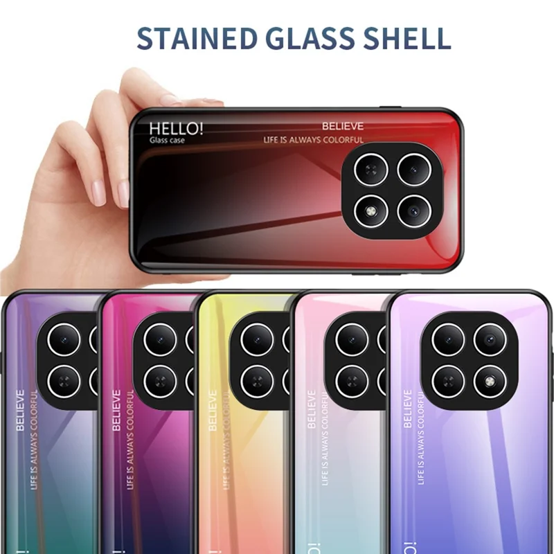 Phone  Case For Xiaomi Poco M8 5G / Redmi Note 15 5G (Global) Anti-Scratch Tempered Glass + PC + TPU Phone Cover - Gradient Pink Blue