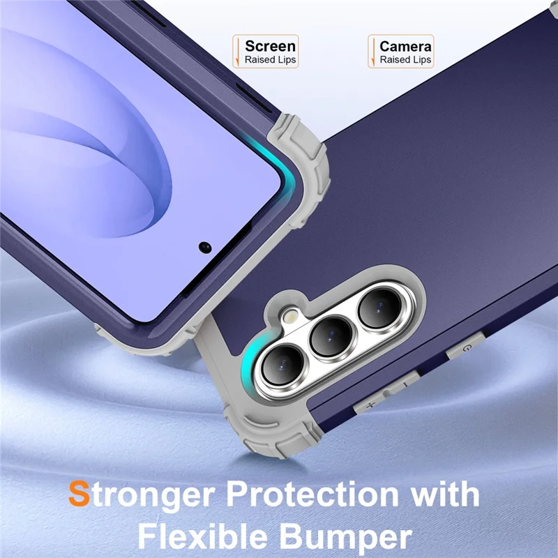 For Samsung Galaxy S26+ Case Shockproof PC + TPU Phone Back Cover - Navy Blue