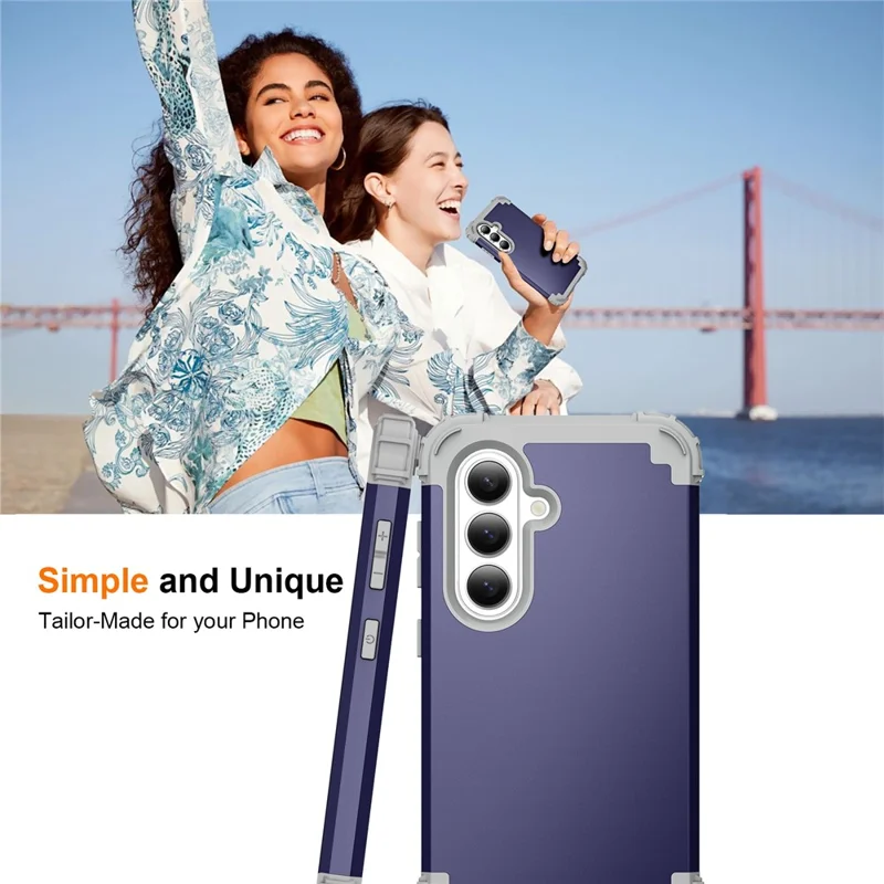 For Samsung Galaxy S26+ Case Shockproof PC + TPU Phone Back Cover - Navy Blue