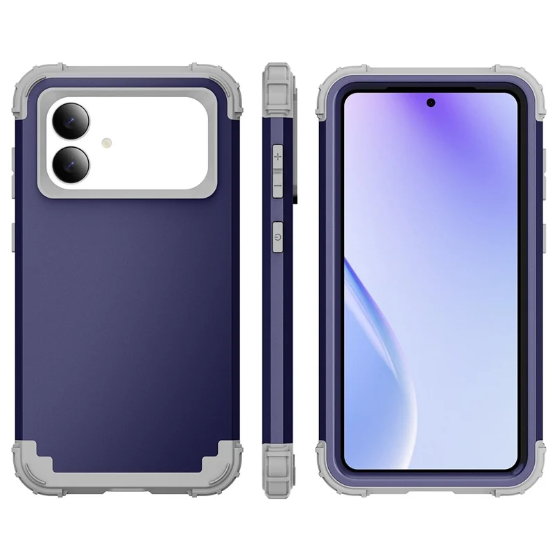 For Samsung Galaxy S26 Edge Case Shockproof PC + TPU Phone Back Cover - Navy Blue