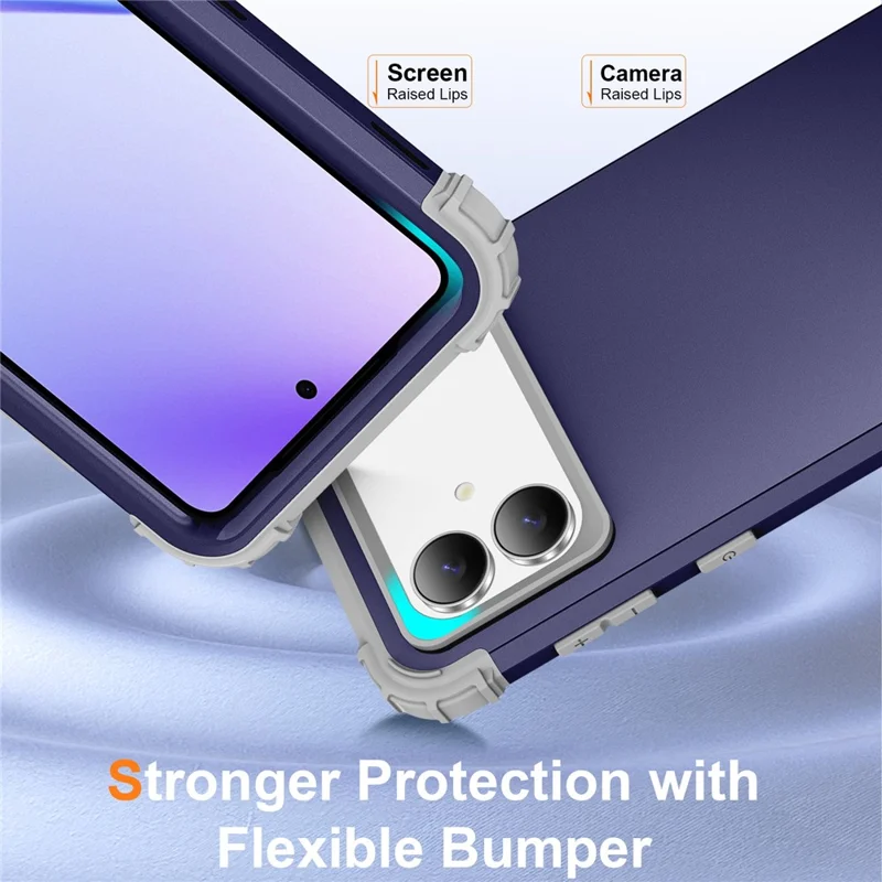 For Samsung Galaxy S26 Edge Case Shockproof PC + TPU Phone Back Cover - Navy Blue