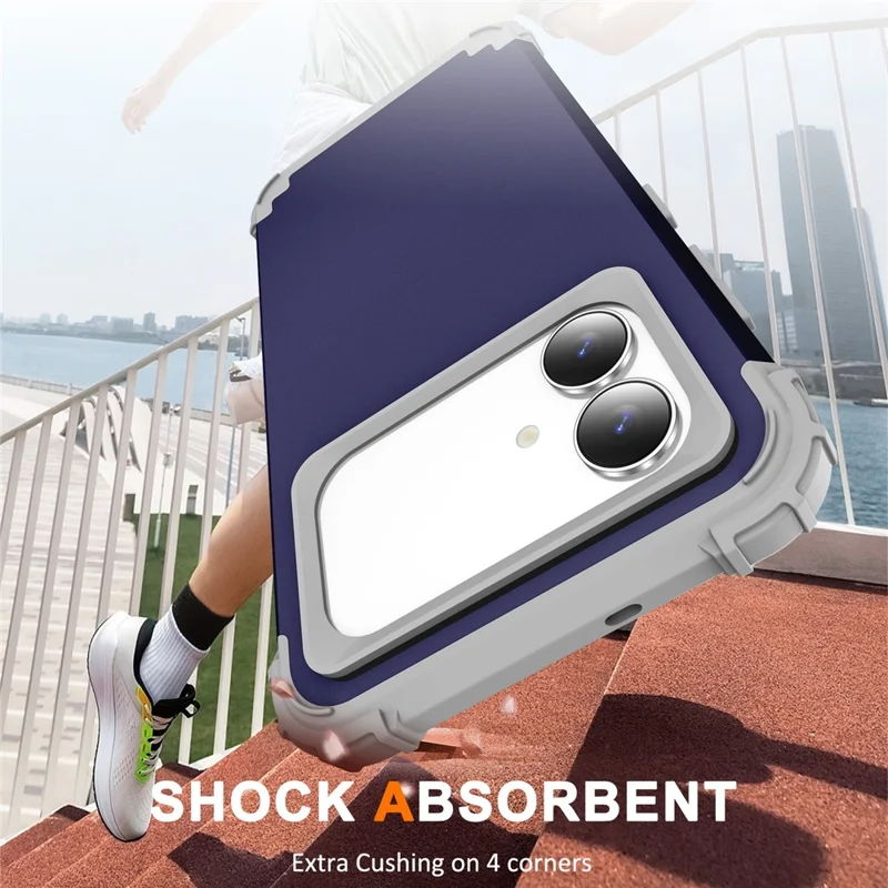 For Samsung Galaxy S26 Edge Case Shockproof PC + TPU Phone Back Cover - Navy Blue