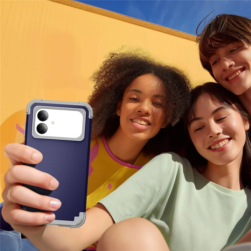 For Samsung Galaxy S26 Edge Case Shockproof PC + TPU Phone Back Cover - Navy Blue