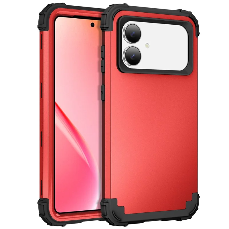 For Samsung Galaxy S26 Edge Case Shockproof PC + TPU Phone Back Cover - Red
