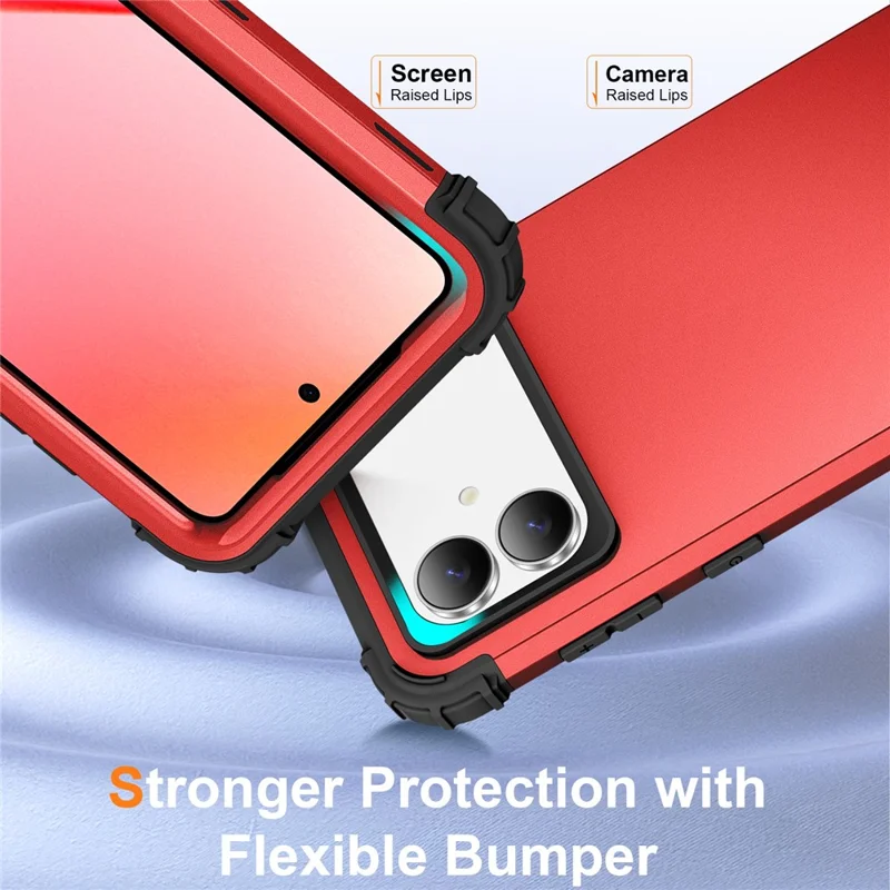 For Samsung Galaxy S26 Edge Case Shockproof PC + TPU Phone Back Cover - Red