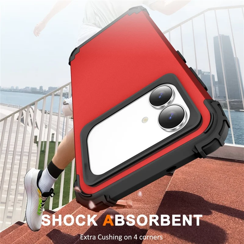 For Samsung Galaxy S26 Edge Case Shockproof PC + TPU Phone Back Cover - Red