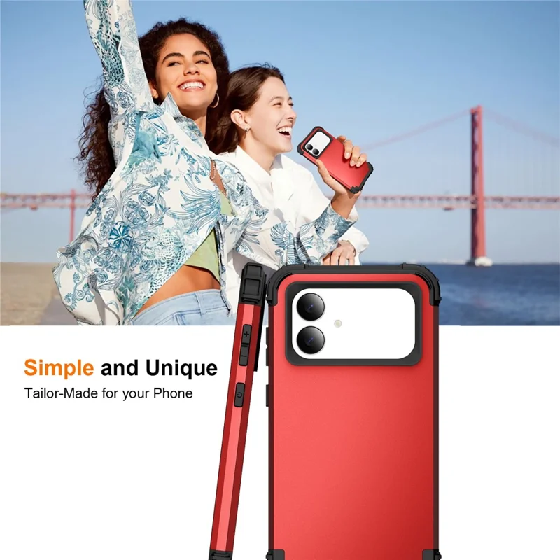 For Samsung Galaxy S26 Edge Case Shockproof PC + TPU Phone Back Cover - Red