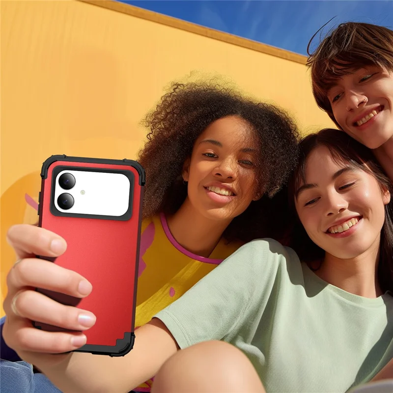 For Samsung Galaxy S26 Edge Case Shockproof PC + TPU Phone Back Cover - Red