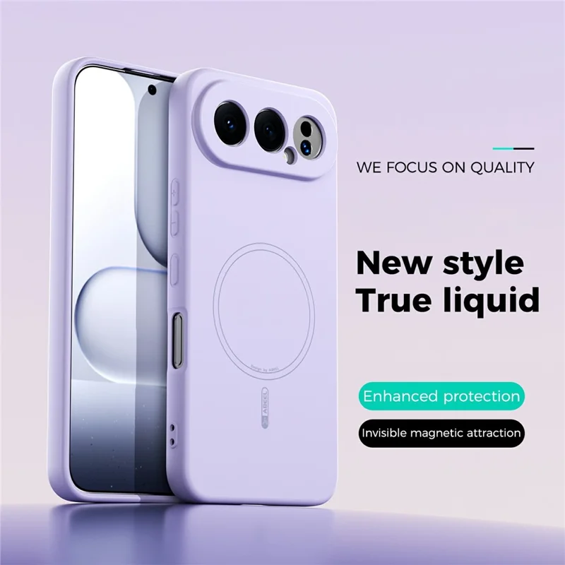 ABEEL Magnetic Case For Honor 500 5G  /  500 Pro 5G Skin Touch Liquid Silicone Phone Back Cover - Purple