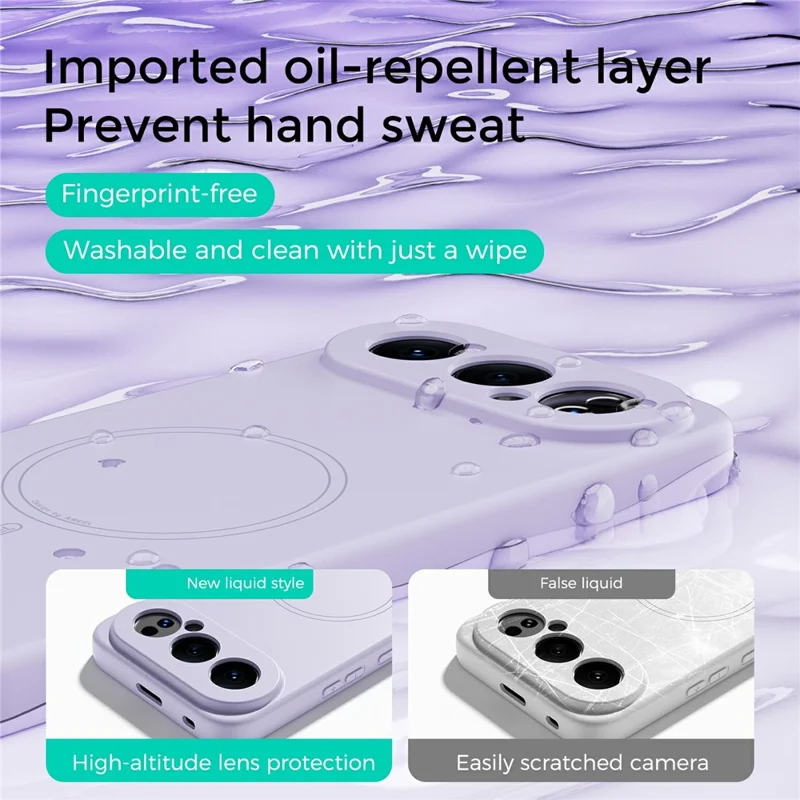 ABEEL Magnetic Case For Honor 500 5G  /  500 Pro 5G Skin Touch Liquid Silicone Phone Back Cover - Purple