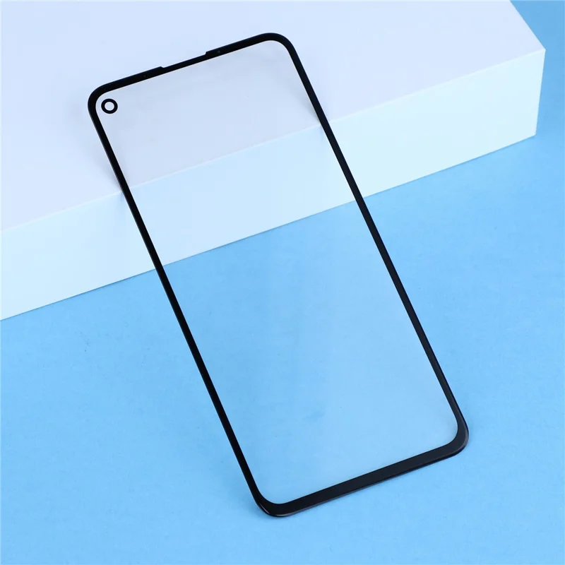 Lente de Vidro Frontal para Google Pixel 4a 4G + Peça com Adesivo OCA (sem Logótipo) - Preto