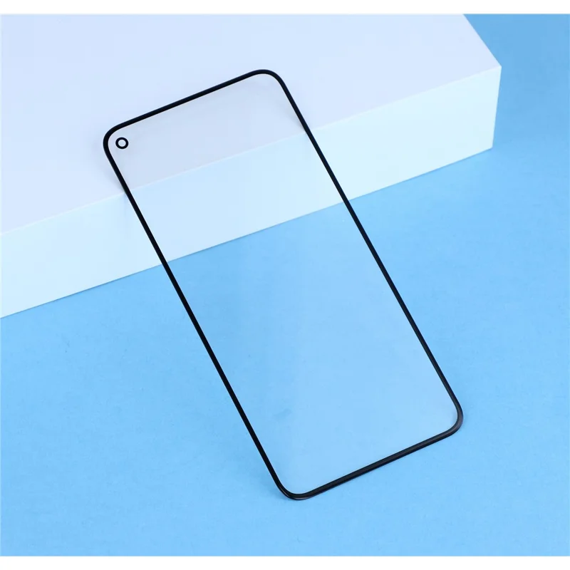 Lente de Vidro Frontal para Google Pixel 5 + Peça com Adesivo OCA (sem Logótipo) - Preto