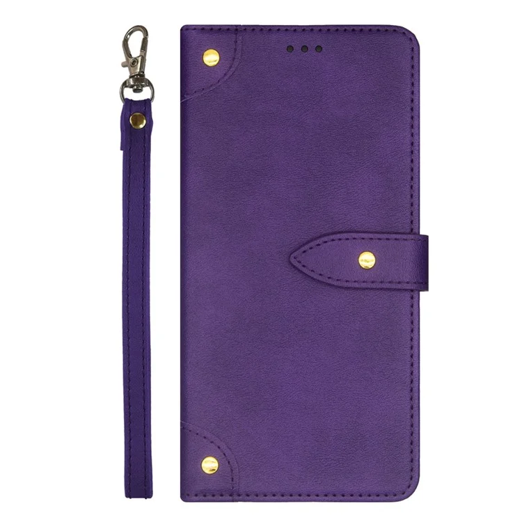 IDEWEI Pour Samsung Galaxy A04 4G (164,4 x 76,3 x 9,1 Mm) Ferme D'amortisseur Pour Cartes en Cuir pu Slots Téléphone Boîte de Téléphone - Violet