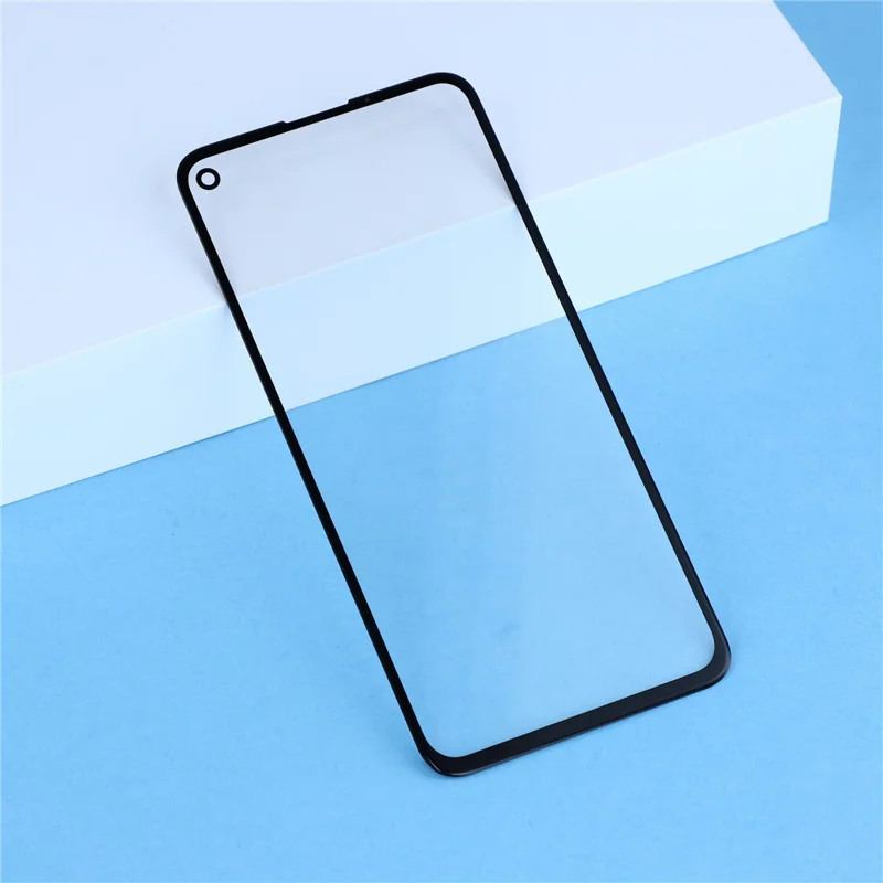 Lente de Vidro Frontal para Google Pixel 5a 5G + Peça com Adesivo OCA (sem Logótipo) - Preto