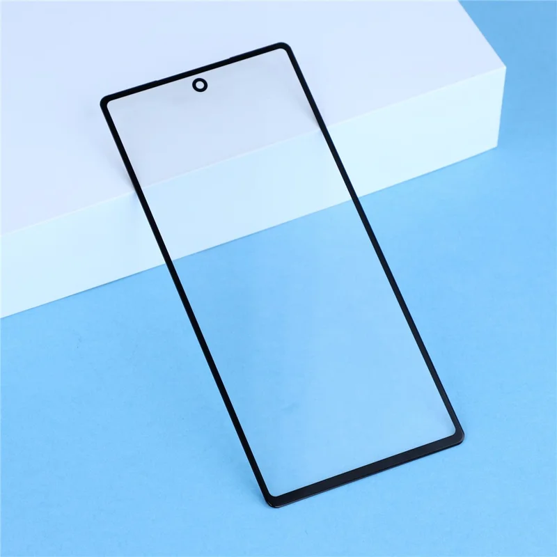 For Google Pixel 6 Front Screen Glass Lens + OCA Adhesive Part (without Logo) - Black