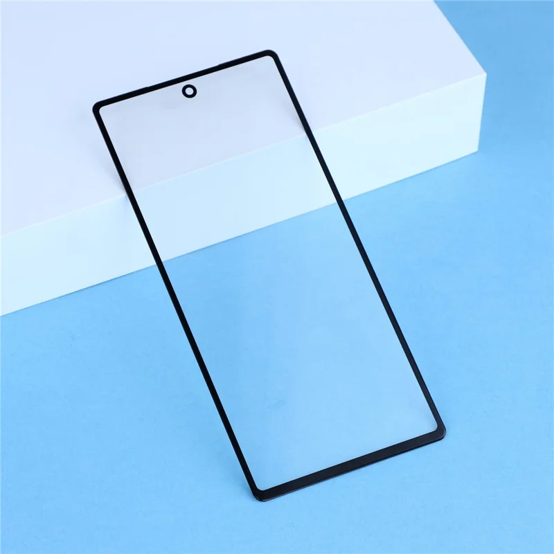 Lente de Vidro Frontal para Google Pixel 6a + Peça com Adesivo OCA (sem Logótipo) - Preto