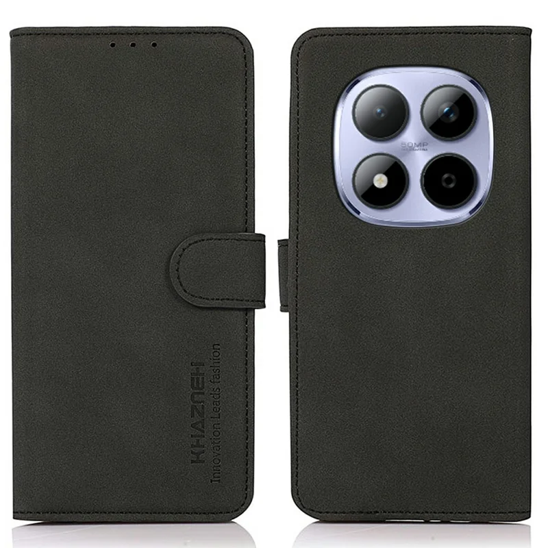 KHAZNEH Custodia per Xiaomi Redmi Note 15 Pro 4G (Global) Custodia Portafoglio in Pelle PU Anti Graffio con Supporto per Telefono - Nero