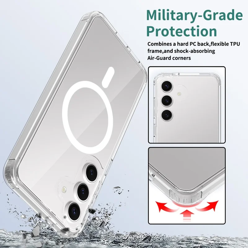 Obudowa magnetyczna na Samsung Galaxy S26 / S26 Pro 2,0 mm ochrona przed zarysowaniami pokrywa telefonu TPU + PC - Przezroczysta