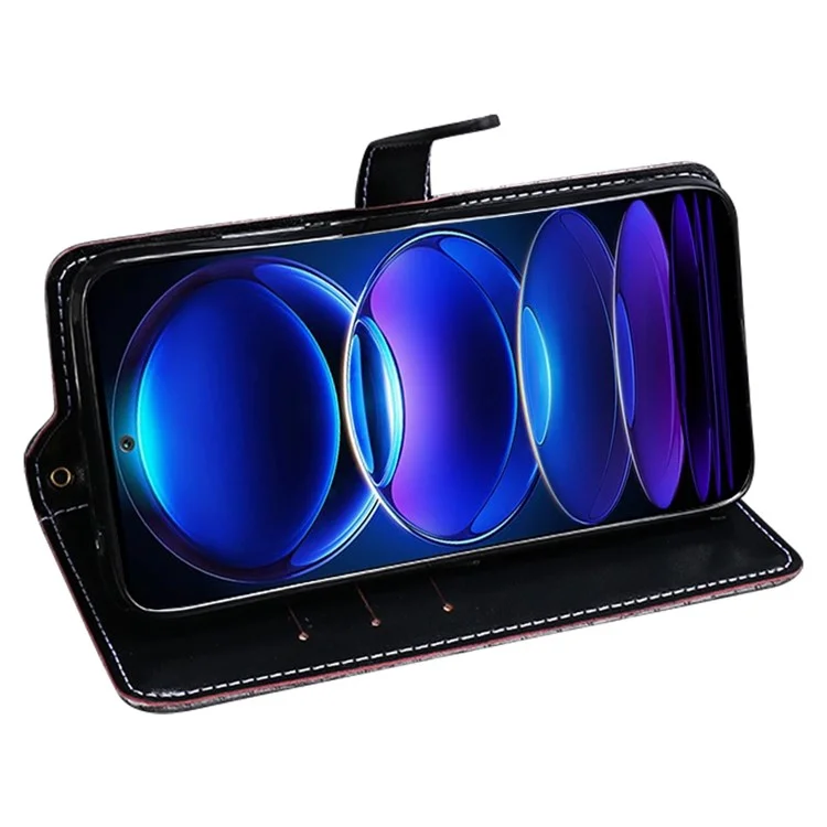 IDEWEI For Xiaomi Redmi Note 12 Pro 5G  / Note 12 Pro Speed 5G / Poco X5 Pro 5G Anti-fall Crocodile Texture PU Leather Phone Case Stand Wallet Magnetic Clasp Cover - Black