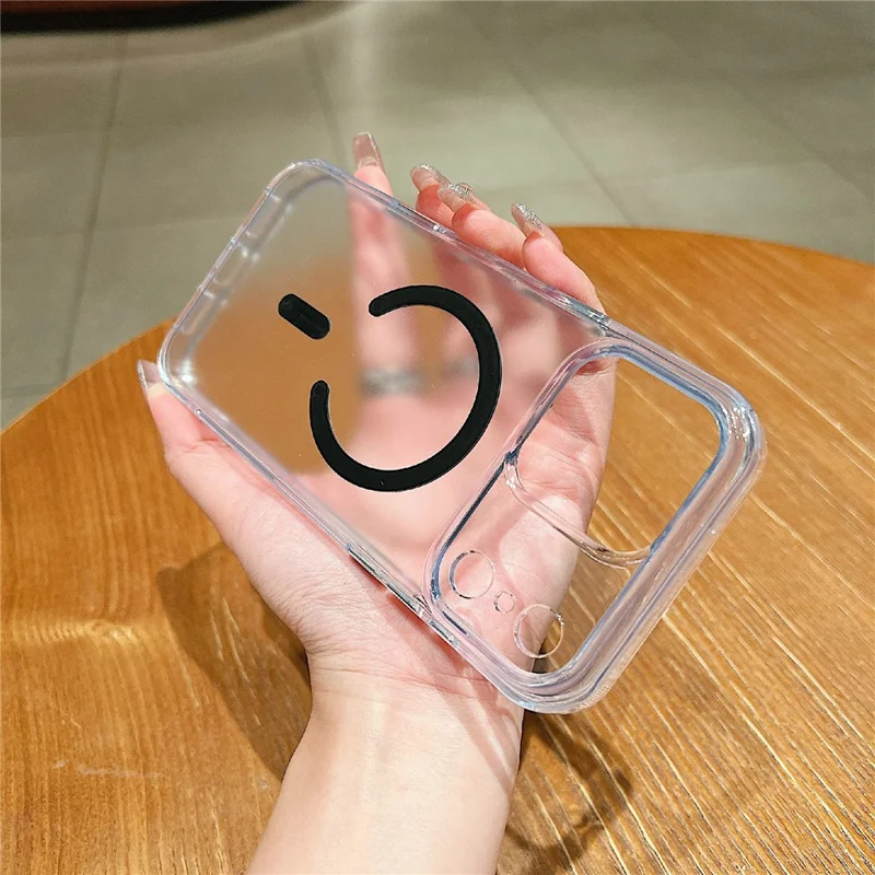 For iPhone 17 Pro Max Magnetic Case PC + TPU Matte Anti-Drop Phone Cover Compatible with MagSafe - Black