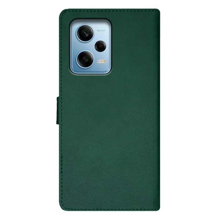 IDEWEI For Xiaomi Redmi Note 12 Pro 5G / Note 12 Pro Speed 5G / Poco X5 Pro 5G Color Splicing PU Leather Card Slots Cover Stand Magnetic Closure Flip Phone Case with Strap - Green
