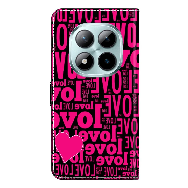 Wallet Case For Xiaomi Poco M8 5G / Redmi Note 15 5G (Global) / 15 4G (Global) Pattern Printing PU Leather Flip Stand Phone Cover - LOVE