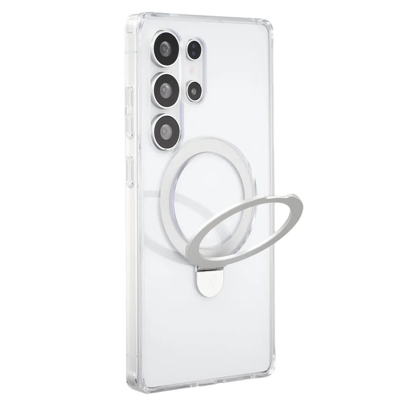 X-LEVEL For Samsung Galaxy S26 Ultra Case Metal Kickstand TPU PC Phone Back Cover - Transparent