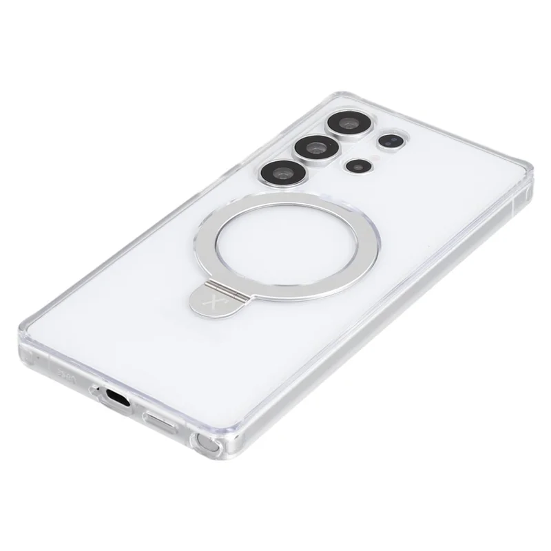 X-LEVEL For Samsung Galaxy S26 Ultra Case Metal Kickstand TPU PC Phone Back Cover - Transparent