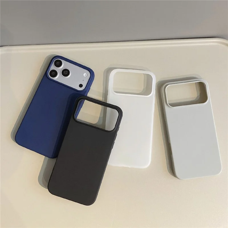 For iPhone 17 Pro Max TPU Phone Case Matte Anti-Fingerprint Protective Cover - Black