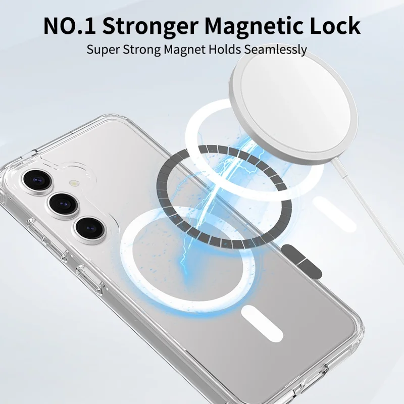 For Samsung Galaxy A57 5G Magnetic Case 2.0mm Scratch Resistant TPU + PC Phone Cover - Transparent