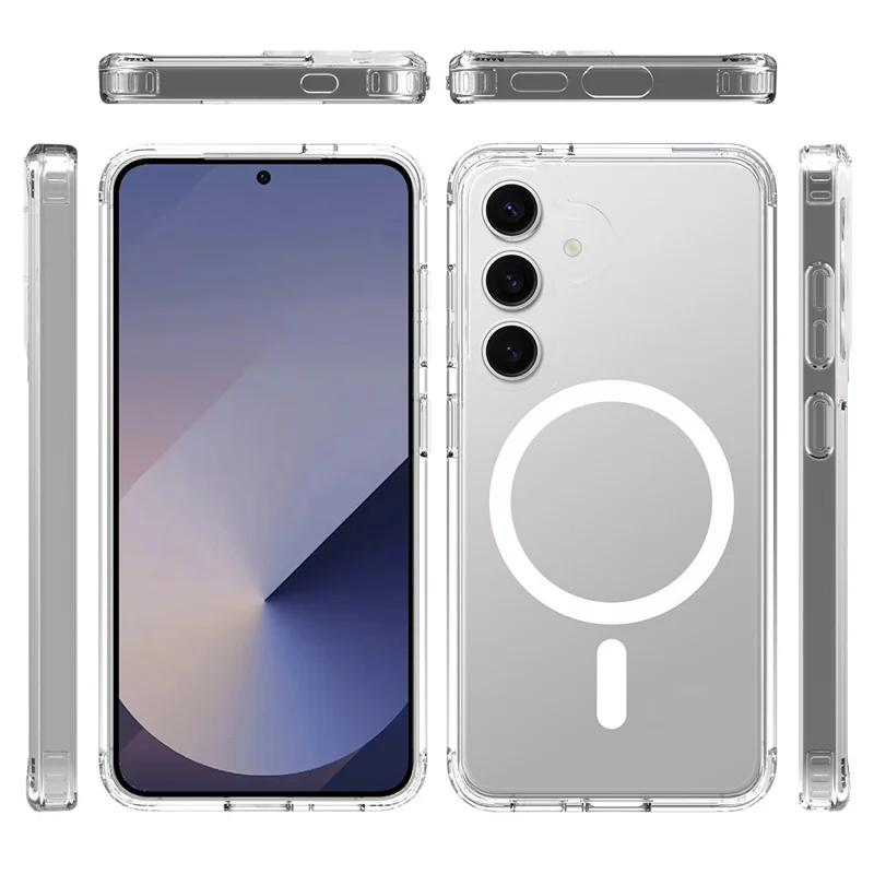 For Samsung Galaxy A37 5G Magnetic Case 2.0mm Scratch Resistant TPU + PC Phone Cover - Transparent