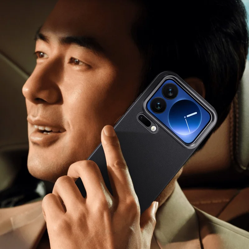 For Xiaomi 17 Pro Max Case with Lens Guard Kickstand Anti Drop TPU+PU Phone Back Cover - Green