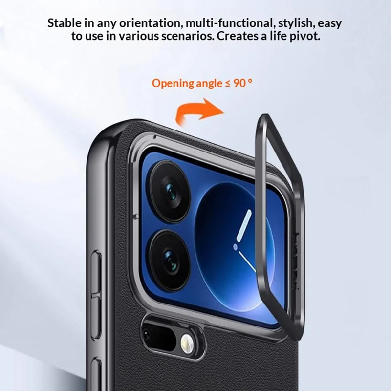 For Xiaomi 17 Pro Case with Lens Guard Kickstand Anti Drop TPU+PU Phone Back Cover - Green