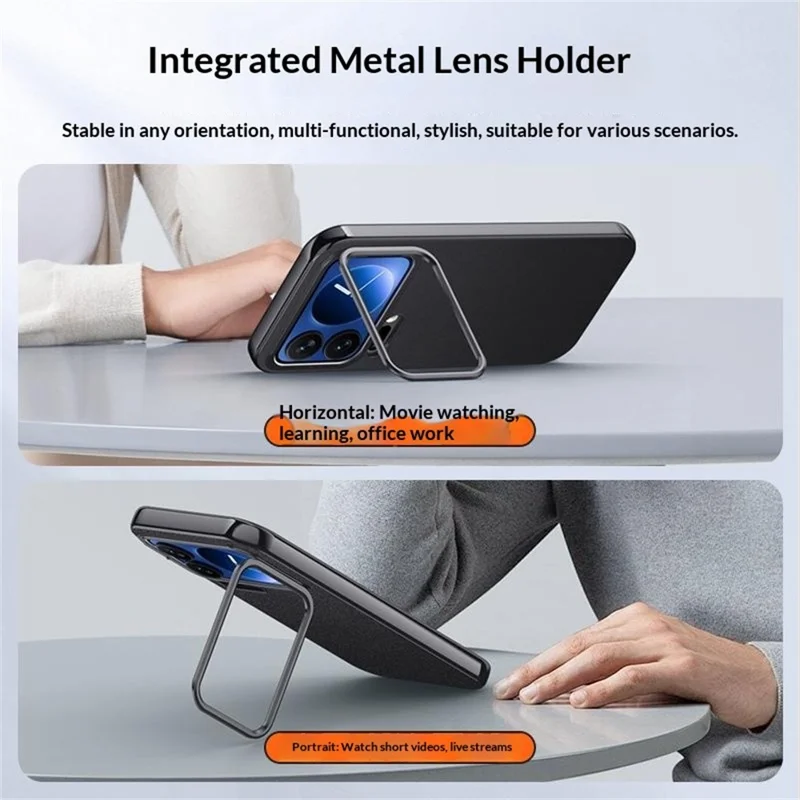 For Xiaomi 17 Pro Case with Lens Guard Kickstand Anti Drop TPU+PU Phone Back Cover - Green