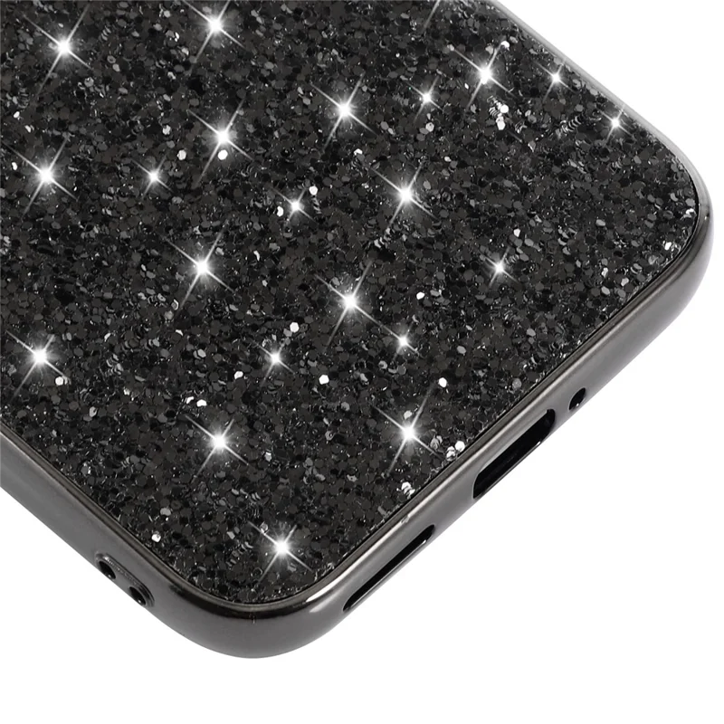 For Xiaomi 15T Pro Case Electroplating TPU + PC Sparkling Glitter Phone Back Cover - Black