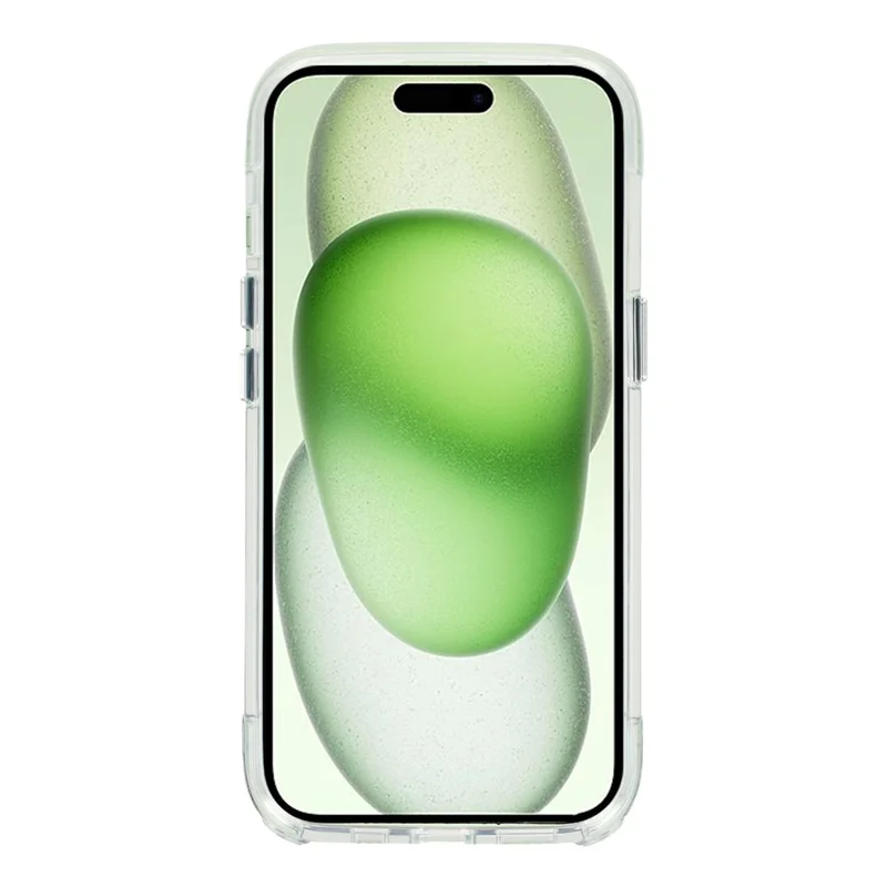 Til iPhone 15 Skærmhylster Kompatibelt med MagSafe Klart Glitter Stødfast TPU Akryl Telefonbeskyttelse - Sort