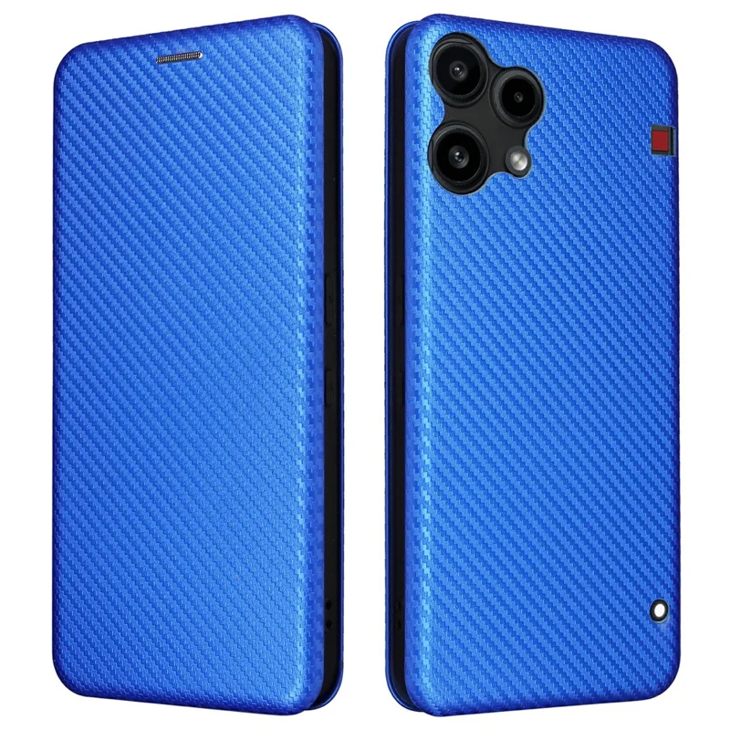 For Nothing Phone (3a) Lite 5G Case Carbon Fiber Texture Drop-Proof PU Leather Phone Cover - Blue