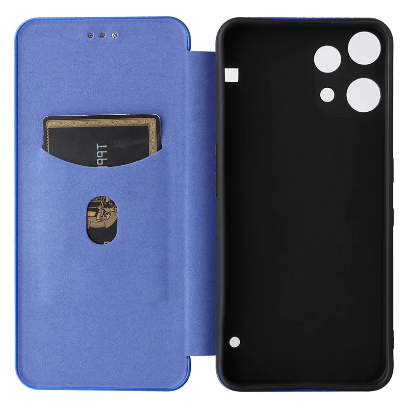 For Nothing Phone (3a) Lite 5G Case Carbon Fiber Texture Drop-Proof PU Leather Phone Cover - Blue