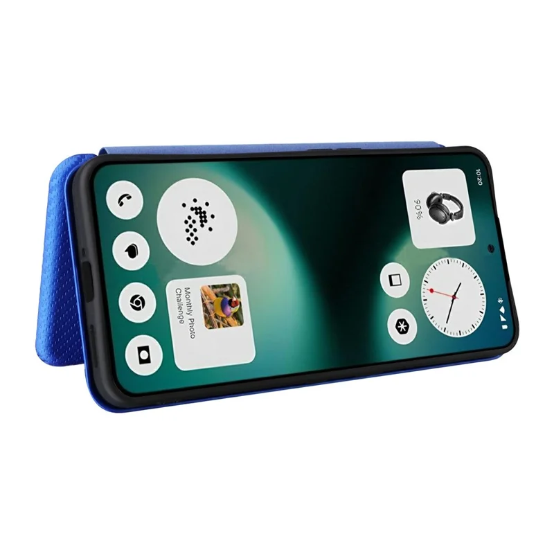 For Nothing Phone (3a) Lite 5G Case Carbon Fiber Texture Drop-Proof PU Leather Phone Cover - Blue