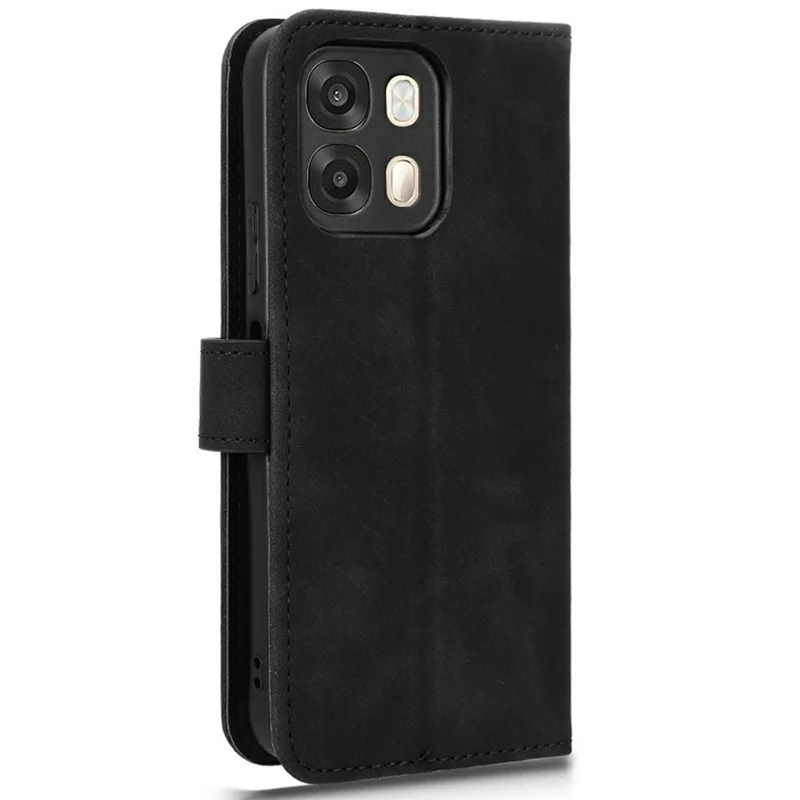 Leather Case For OPPO A6s 5G  /  A6 5G Skin Feel Anti Drop Wallet Stand Flip Phone Cover - Black