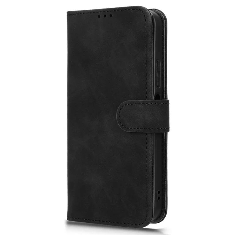 Leather Case For OPPO A6s 5G  /  A6 5G Skin Feel Anti Drop Wallet Stand Flip Phone Cover - Black