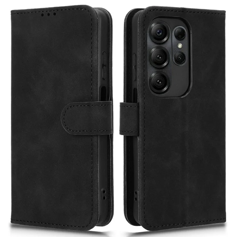For Doogee Note 56X Leather Case Skin Feel Anti Drop Wallet Stand Flip Phone Cover - Black